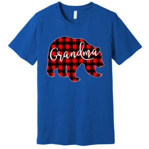 Grandma Bear Red Plaid Matching Family Christmas Eve Buffalo Gift Premium T-Shirt