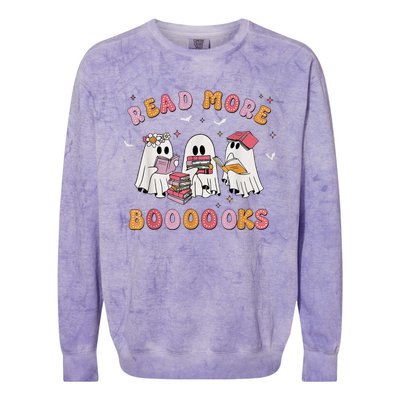 Ghost Book Read More Books Teachers Halloween Colorblast Crewneck Sweatshirt