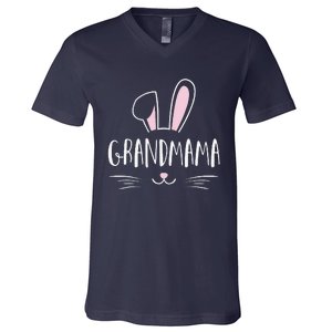 Grandmama Bunny Rabbit Family Group Easter Mother's Day V-Neck T-Shirt