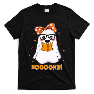 Ghost Book Reading Halloween Costume Teacher Books Lover T-Shirt
