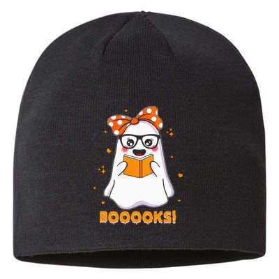 Ghost Book Reading Halloween Costume Teacher Books Lover Sustainable Beanie