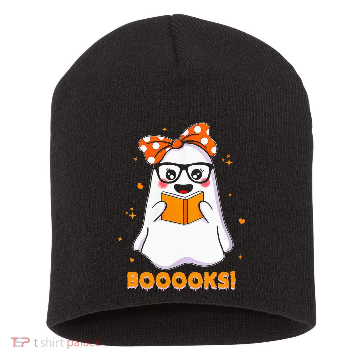Ghost Book Reading Halloween Costume Teacher Books Lover Short Acrylic Beanie