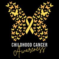 Gold Butterfly Ribbon Childhood Cancer Awareness Drawstring Bag