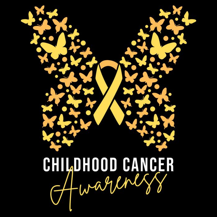 Gold Butterfly Ribbon Childhood Cancer Awareness Drawstring Bag
