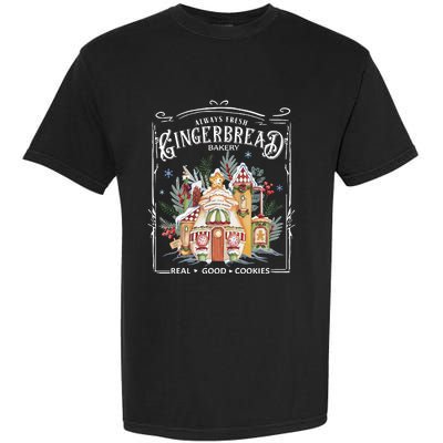 Gingerbread Bakery Retro Christmas Cookie Garment-Dyed Heavyweight T-Shirt