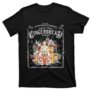 Gingerbread Bakery Retro Christmas Cookie T-Shirt