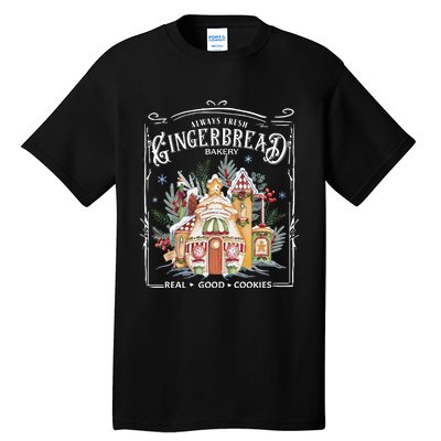 Gingerbread Bakery Retro Christmas Cookie Tall T-Shirt