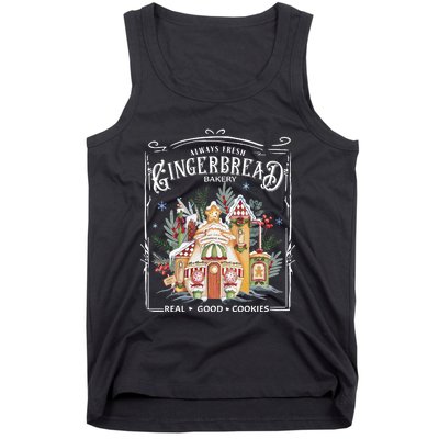 Gingerbread Bakery Retro Christmas Cookie Tank Top