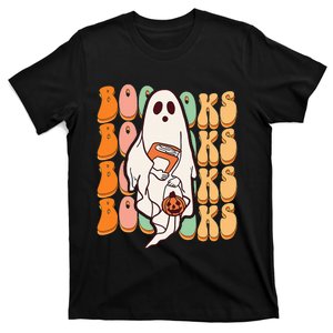 Ghost Book Reading Halloween Costume Teacher Books Lover T-Shirt