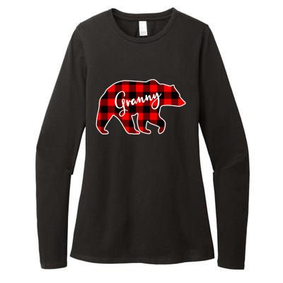 Granny Bear Red Plaid Matching Family Christmas Funny Gift Womens CVC Long Sleeve Shirt