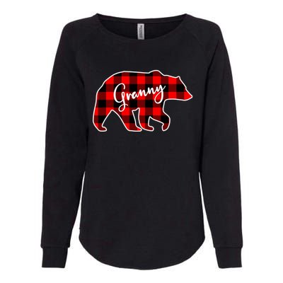 Granny Bear Red Plaid Matching Family Christmas Funny Gift Womens California Wash Sweatshirt