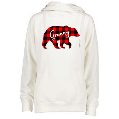 Granny Bear Red Plaid Matching Family Christmas Funny Gift Womens Funnel Neck Pullover Hood