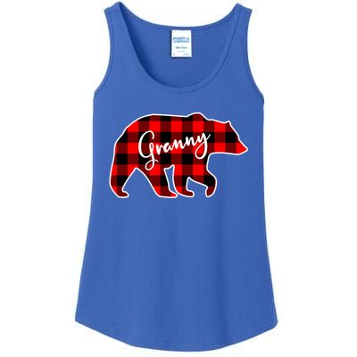 Granny Bear Red Plaid Matching Family Christmas Funny Gift Ladies Essential Tank