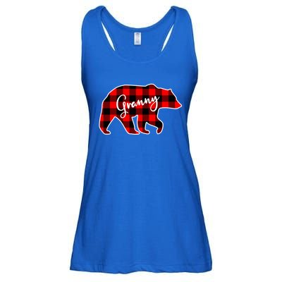 Granny Bear Red Plaid Matching Family Christmas Funny Gift Ladies Essential Flowy Tank