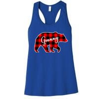 Granny Bear Red Plaid Matching Family Christmas Funny Gift Women's Racerback Tank