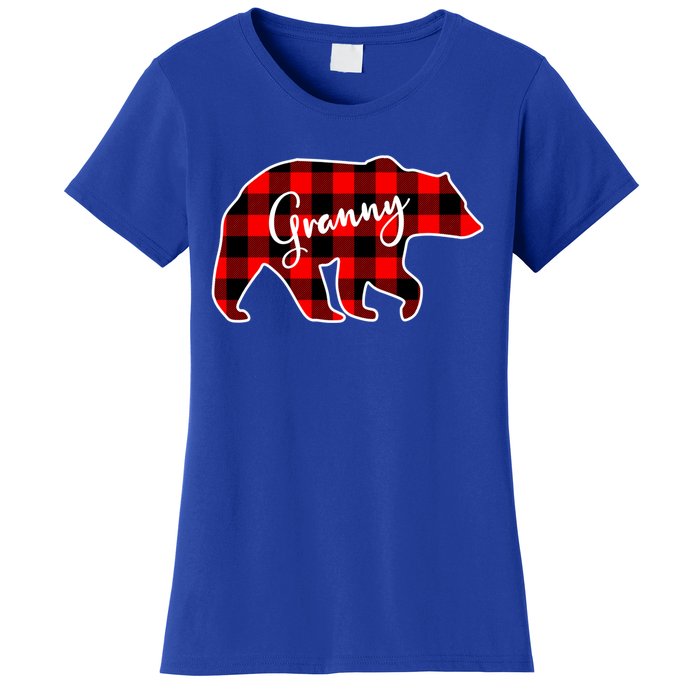 Granny Bear Red Plaid Matching Family Christmas Funny Gift Women's T-Shirt