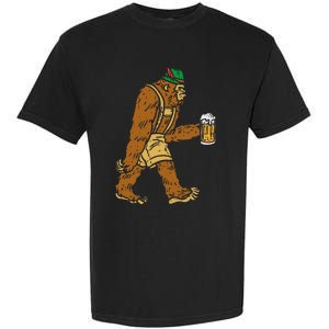 German Bigfoot Sasquatch Beer Lederhose Funny Oktoberfest Garment-Dyed Heavyweight T-Shirt