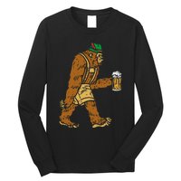 German Bigfoot Sasquatch Beer Lederhose Funny Oktoberfest Long Sleeve Shirt