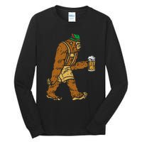 German Bigfoot Sasquatch Beer Lederhose Funny Oktoberfest Tall Long Sleeve T-Shirt