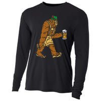 German Bigfoot Sasquatch Beer Lederhose Funny Oktoberfest Cooling Performance Long Sleeve Crew