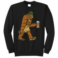 German Bigfoot Sasquatch Beer Lederhose Funny Oktoberfest Tall Sweatshirt