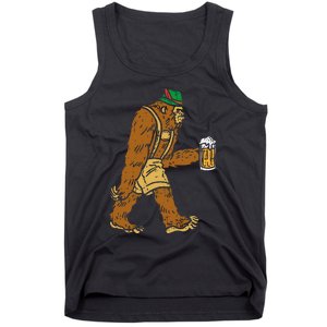 German Bigfoot Sasquatch Beer Lederhose Funny Oktoberfest Tank Top