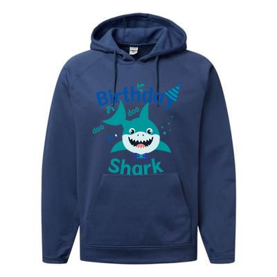 Green Birthday Shark Doo Doo Do Performance Fleece Hoodie