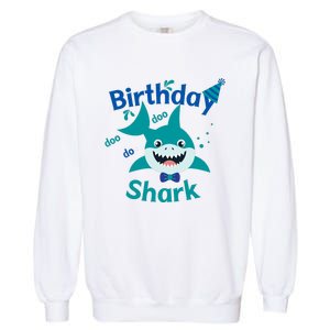 Green Birthday Shark Doo Doo Do Garment-Dyed Sweatshirt