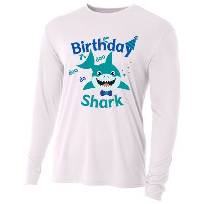 Green Birthday Shark Doo Doo Do Cooling Performance Long Sleeve Crew