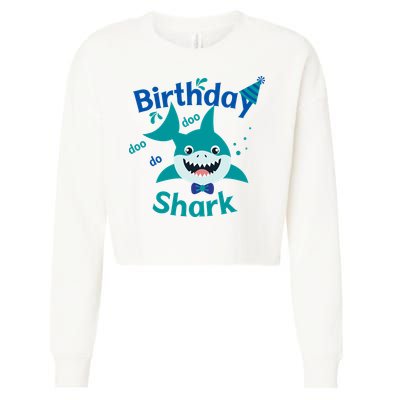 Green Birthday Shark Doo Doo Do Cropped Pullover Crew