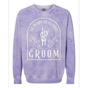 Groom Bride Skeleton Gothic Halloween Engagement Wedding Colorblast Crewneck Sweatshirt