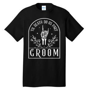 Groom Bride Skeleton Gothic Halloween Engagement Wedding Tall T-Shirt