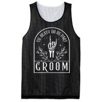 Groom Bride Skeleton Gothic Halloween Engagement Wedding Mesh Reversible Basketball Jersey Tank