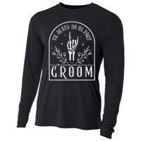 Groom Bride Skeleton Gothic Halloween Engagement Wedding Cooling Performance Long Sleeve Crew