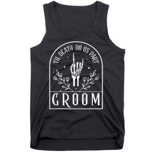 Groom Bride Skeleton Gothic Halloween Engagement Wedding Tank Top