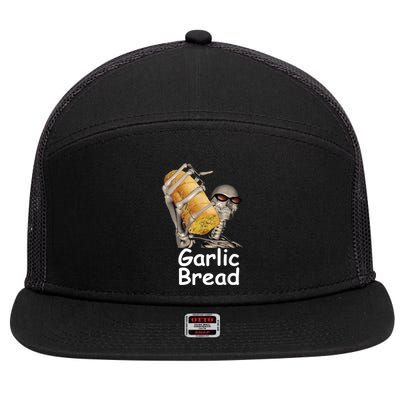 Garlic Bread Skeleton Funny Tees 7 Panel Mesh Trucker Snapback Hat