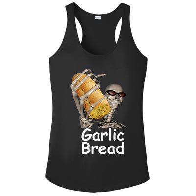 Garlic Bread Skeleton Funny Tees Ladies PosiCharge Competitor Racerback Tank