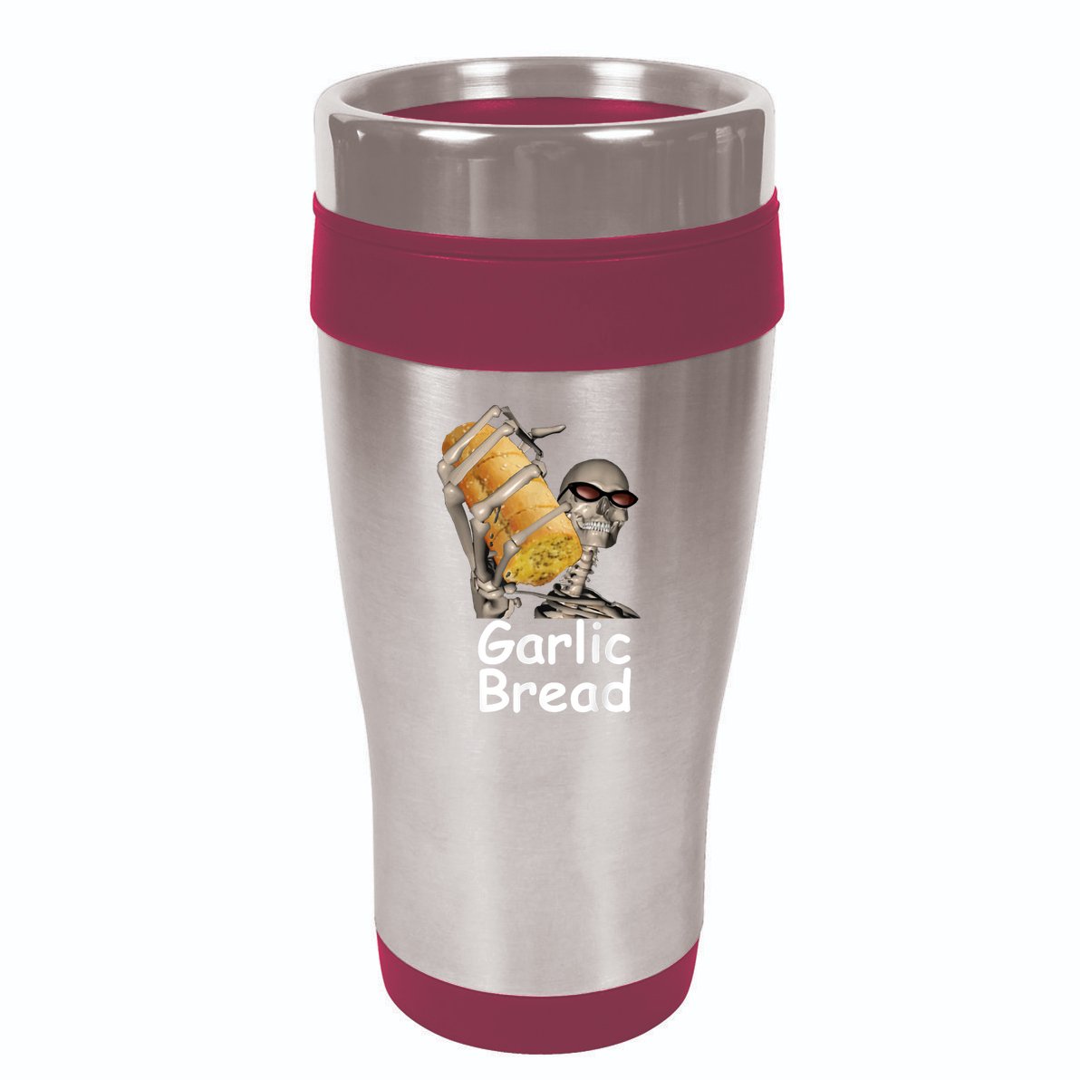Garlic Bread Skeleton Funny Tees 16oz Travel Tumbler