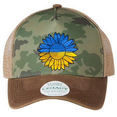 Gold & Blue Sunflower Flag Support Stand With Legacy Tie Dye Trucker Hat