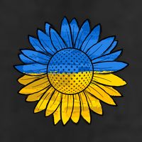 Gold & Blue Sunflower Flag Support Stand With Adult Drive Performance Visor