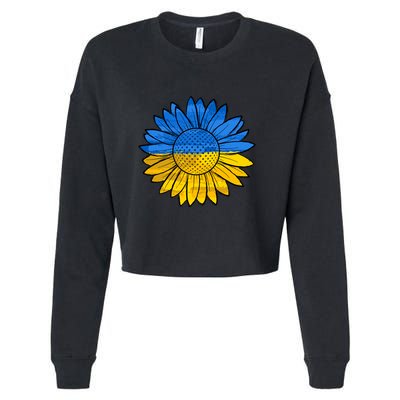 Gold & Blue Sunflower Flag Support Stand With Cropped Pullover Crew