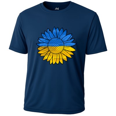 Gold & Blue Sunflower Flag Support Stand With Performance Shirt