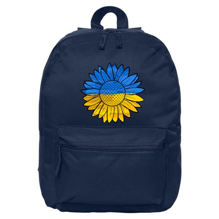 Gold & Blue Sunflower Flag Support Stand With 16 in Basic Backpack