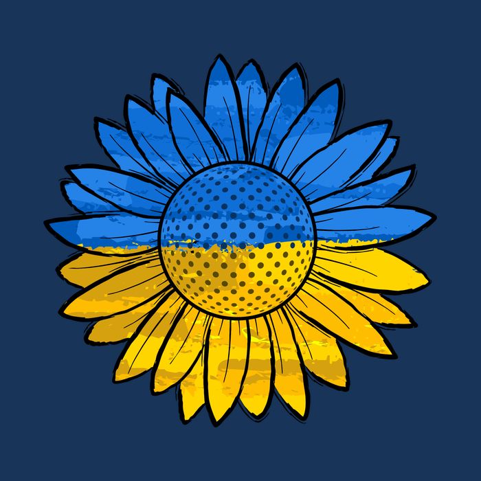 Gold & Blue Sunflower Flag Support Stand With 16 in Basic Backpack