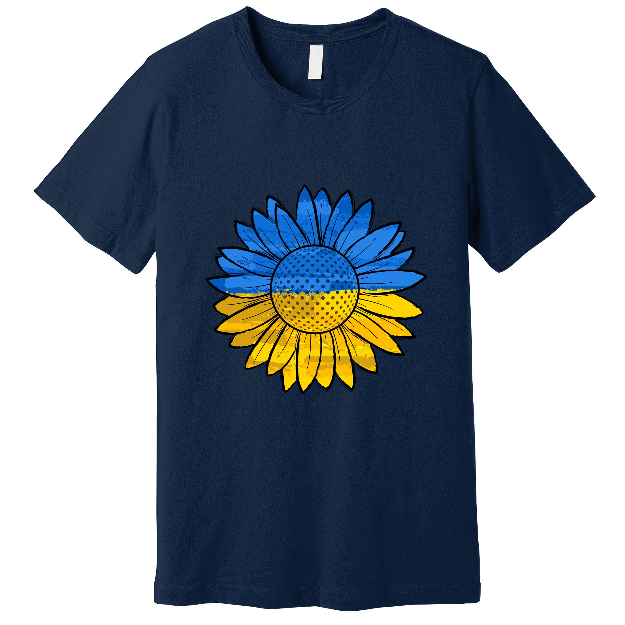 Gold & Blue Sunflower Flag Support Stand With Premium T-Shirt