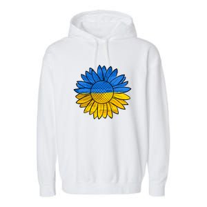 Gold & Blue Sunflower Flag Support Stand With Garment-Dyed Fleece Hoodie