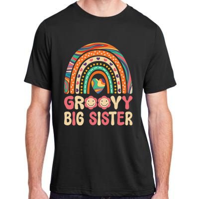 Groovy Big Sis 60s 70s Outfit Rainbow Hippie Cute Big Sister Adult ChromaSoft Performance T-Shirt