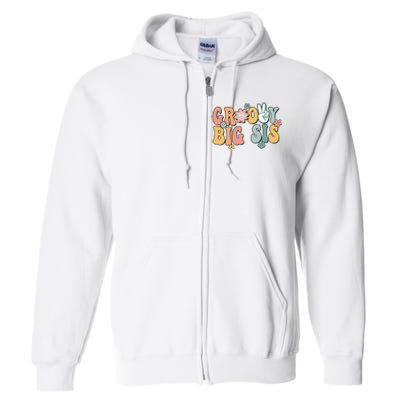 Groovy Big Sis Retro Sister Matching Family Full Zip Hoodie