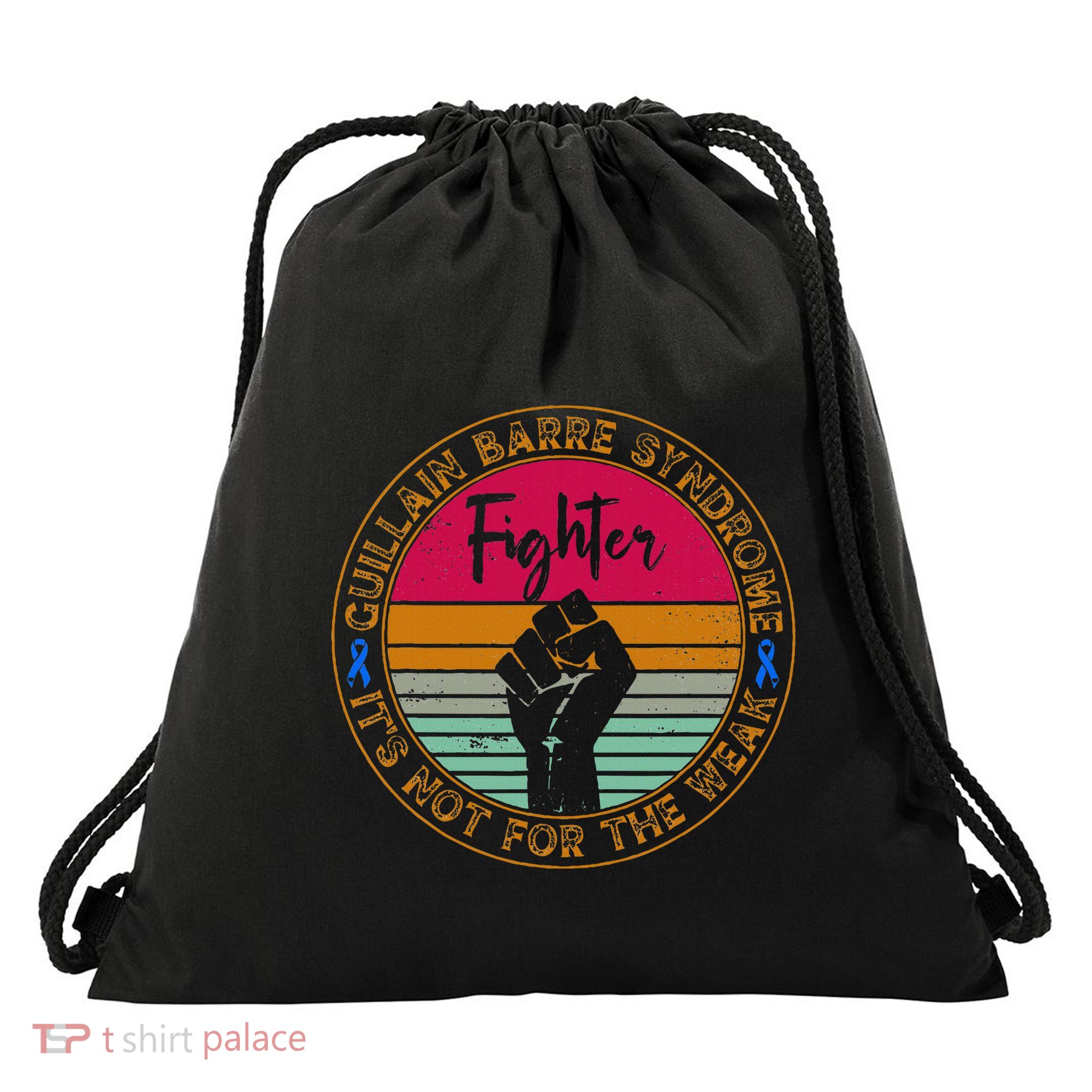 Guillain Barre Syndrome Awareness Fighter Warrior Drawstring Bag