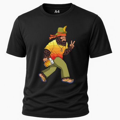 German Bigfoot Sasquatch Beer Lederhose Funny Oktoberfest Performance Shirt
